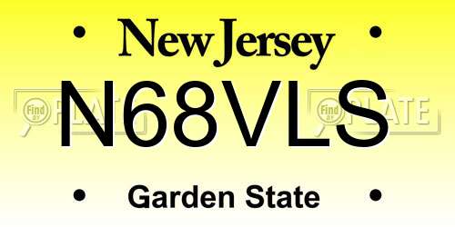 N68VLS New Jersey License Plate
