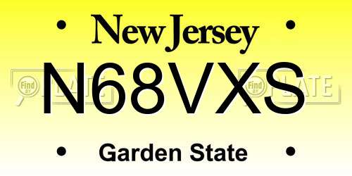 N68VXS New Jersey License Plate