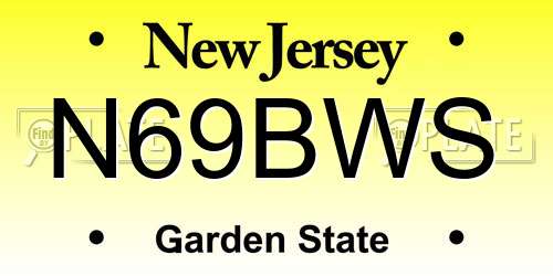 N69BWS New Jersey License Plate