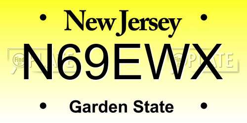 N69EWX New Jersey License Plate
