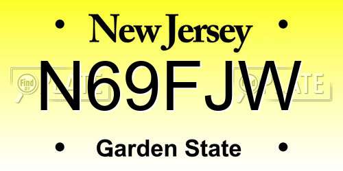 N69FJW New Jersey License Plate