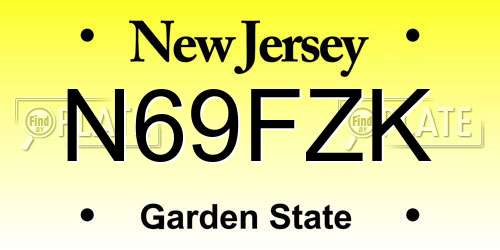 N69FZK New Jersey License Plate