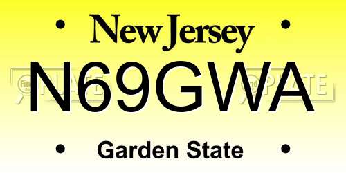 N69GWA New Jersey License Plate