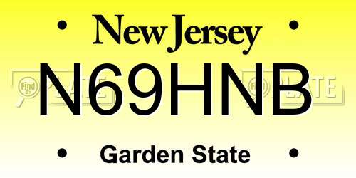 N69HNB New Jersey License Plate