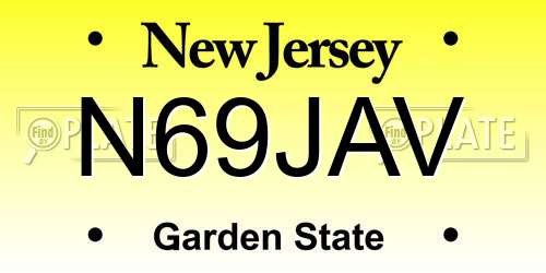 N69JAV New Jersey License Plate