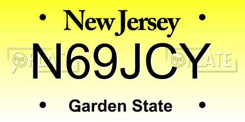 N69JCY New Jersey License Plate