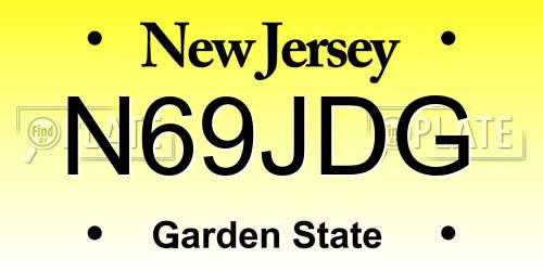 N69JDG New Jersey License Plate