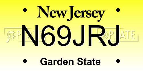 N69JRJ New Jersey License Plate