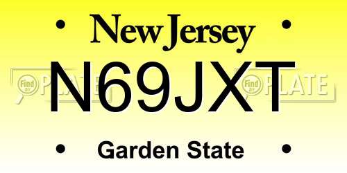 N69JXT New Jersey License Plate