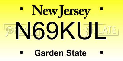N69KUL New Jersey License Plate