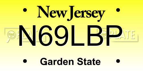 N69LBP New Jersey License Plate