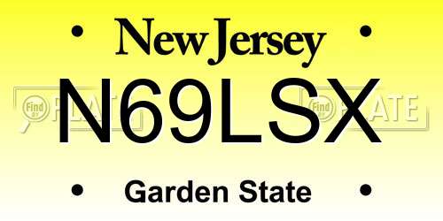 N69LSX New Jersey License Plate