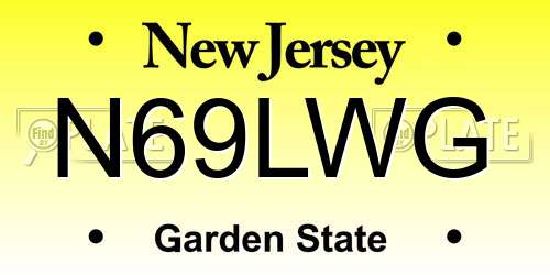 N69LWG New Jersey License Plate