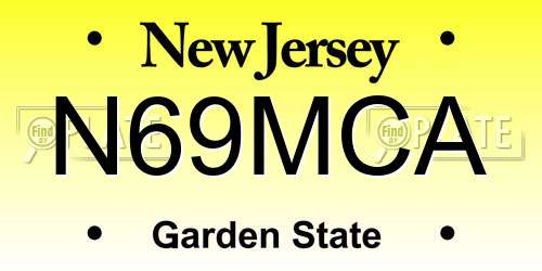 N69MCA New Jersey License Plate