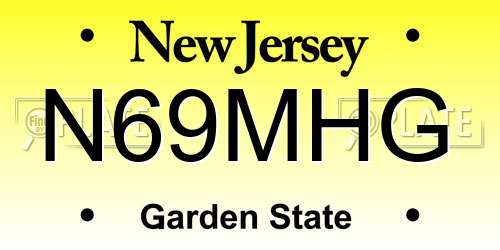 N69MHG New Jersey License Plate