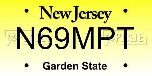 N69MPT New Jersey License Plate