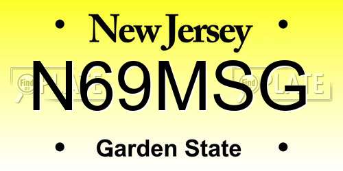 N69MSG New Jersey License Plate