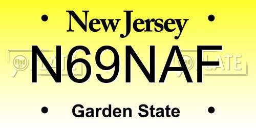 N69NAF New Jersey License Plate