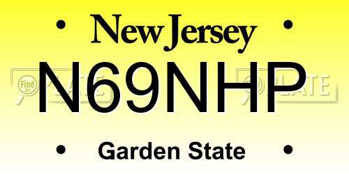 N69NHP New Jersey License Plate