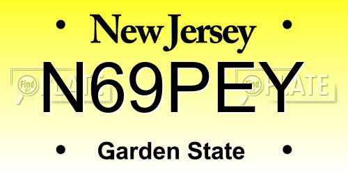 N69PEY New Jersey License Plate