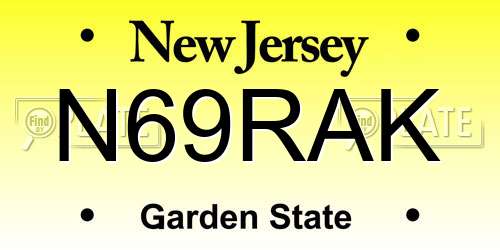 N69RAK New Jersey License Plate