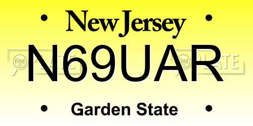 N69UAR New Jersey License Plate