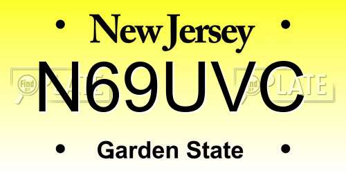 N69UVC New Jersey License Plate