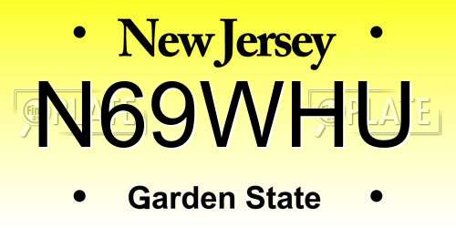 N69WHU New Jersey License Plate
