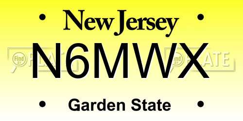 N6MWX New Jersey License Plate