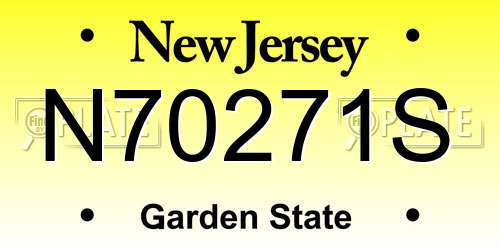 N70271S New Jersey License Plate