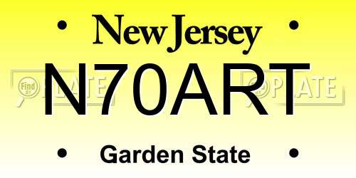 N70ART New Jersey License Plate