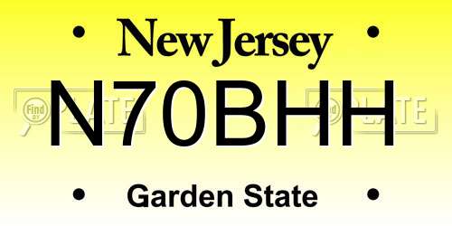 N70BHH New Jersey License Plate