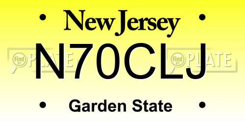 N70CLJ New Jersey License Plate