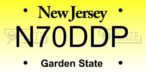 N70DDP New Jersey License Plate