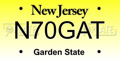 N70GAT New Jersey License Plate