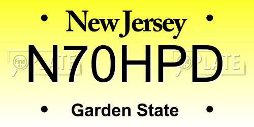 N70HPD New Jersey License Plate