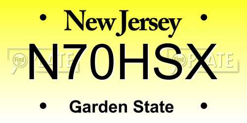 N70HSX New Jersey License Plate