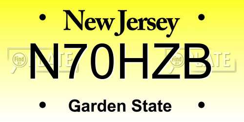 N70HZB New Jersey License Plate