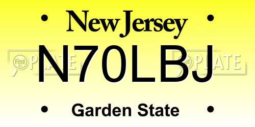 N70LBJ New Jersey License Plate