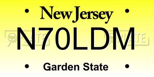 N70LDM New Jersey License Plate