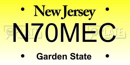 N70MEC New Jersey License Plate
