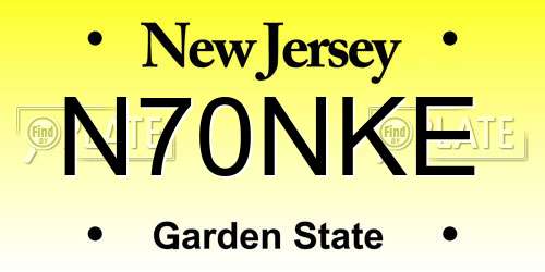 N70NKE New Jersey License Plate
