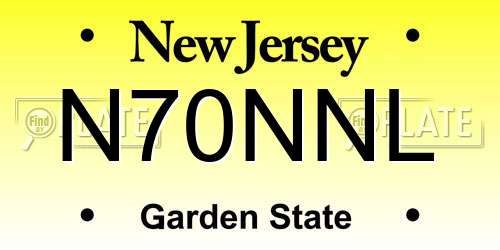 N70NNL New Jersey License Plate