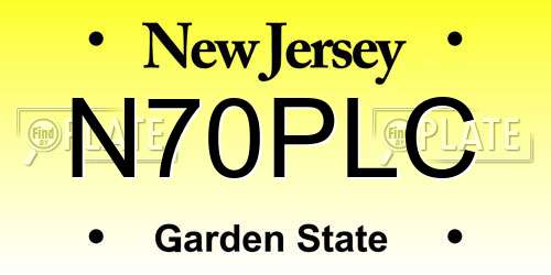 N70PLC New Jersey License Plate