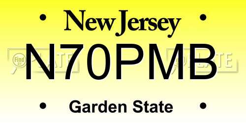 N70PMB New Jersey License Plate