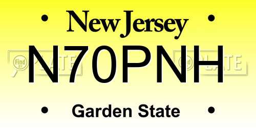 N70PNH New Jersey License Plate