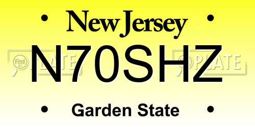 N70SHZ New Jersey License Plate