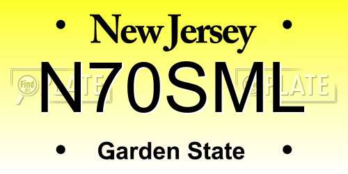 N70SML New Jersey License Plate