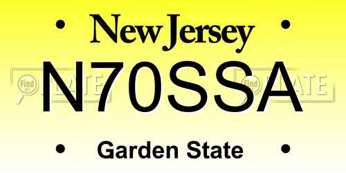 N70SSA New Jersey License Plate