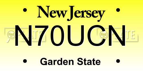 N70UCN New Jersey License Plate